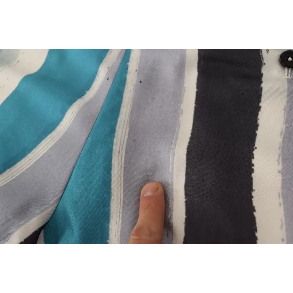 Dolce & Gabbana Multicolor Striped Silk Tapered Pants