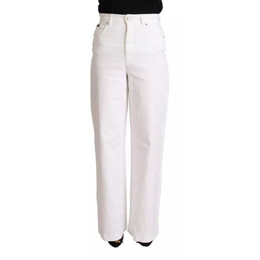 Dolce & Gabbana White MONICA Boot Cut Cotton Denim Jeans