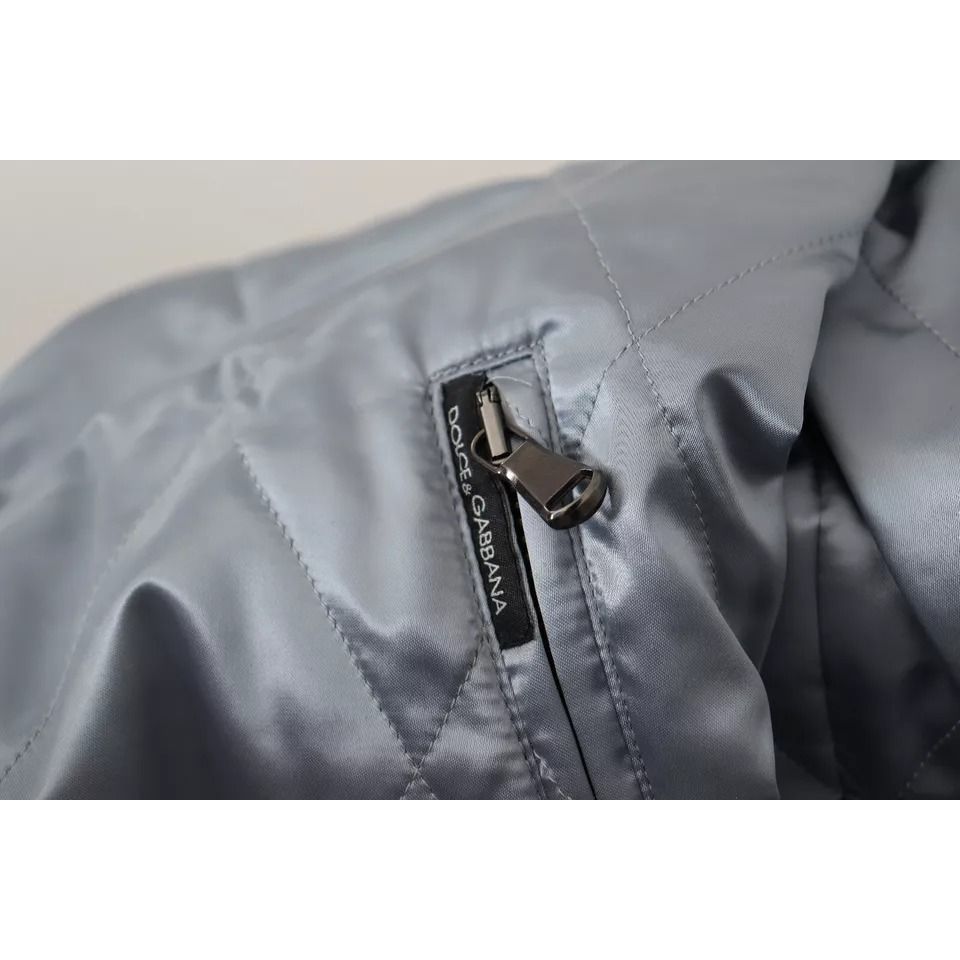 Dolce & Gabbana Light Blue Bomber Coat Men Jacket