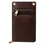 Dolce & Gabbana Brown Calf Leather Zip Logo Shoulder Neck Strap Wallet SMY201300