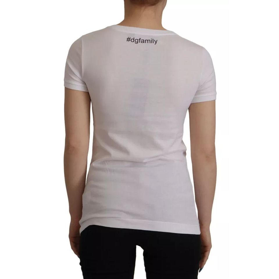 Dolce & Gabbana White #DGFamily Patch Top Cotton T-shirt