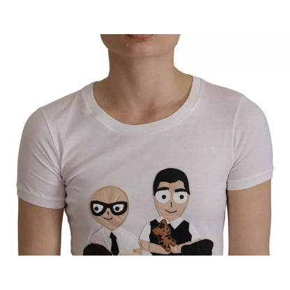 Dolce & Gabbana White #DGFamily Patch Top Cotton T-shirt