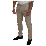 Dolce & Gabbana Beige Cotton Chino Men Formal Pants PAN74718-48