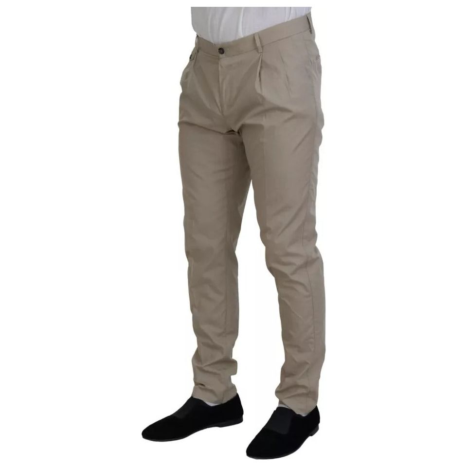 Dolce & Gabbana Beige Cotton Chino Men Formal Pants PAN74718-48