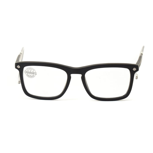 Vuarnet Black Acetate Frames - Men's glasses with flexible temples, style VL15120001, black acetate, lens/bridge/temple: 52/18/110mm.