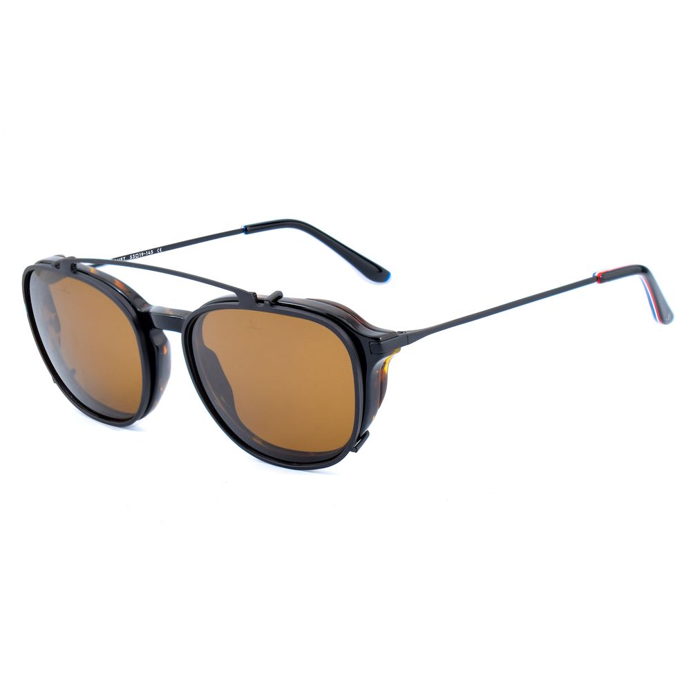 Vuarnet Black Stainless Steel Frames with clip-on, unisex glasses 55/17/145 mm.