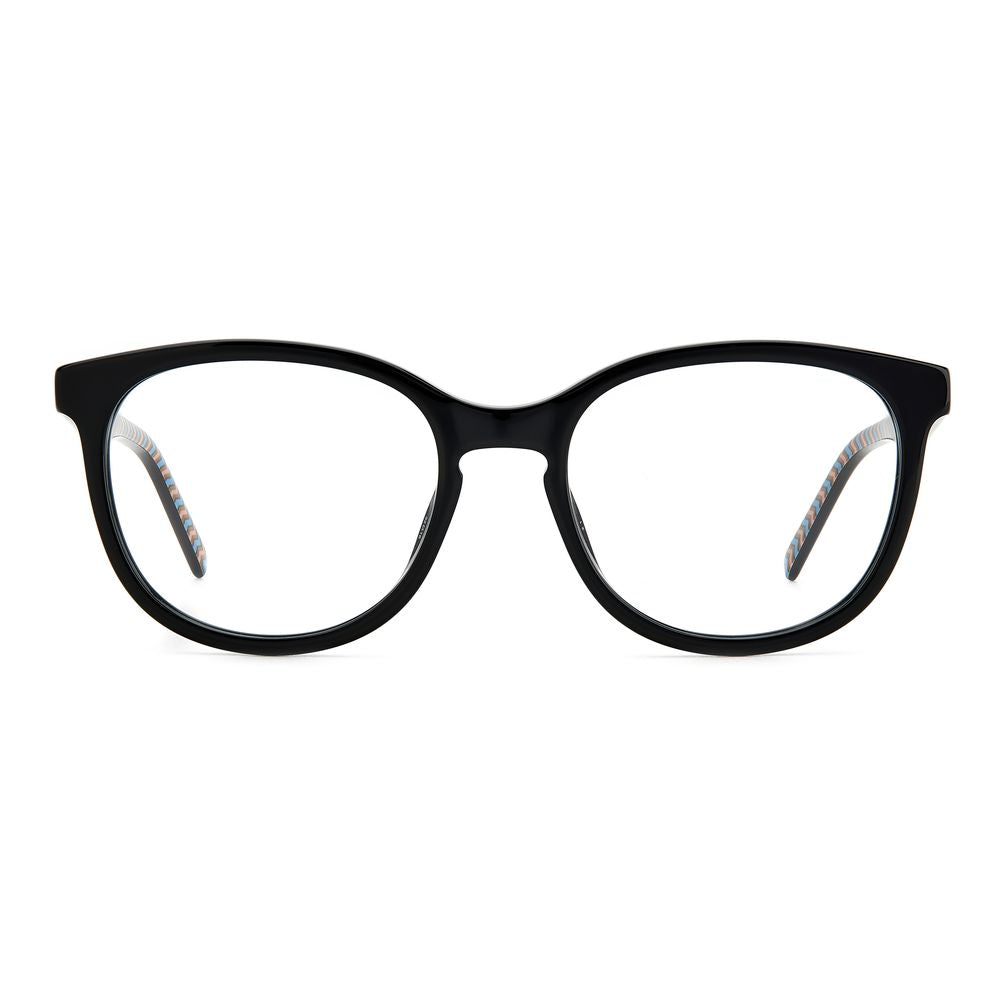 M Missoni Black Acetate Frames, stylish black acetate glasses, model MMI0116807F21, dimensions 52/18/140 mm, elegant eyewear for women.