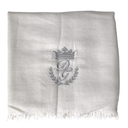 Dolce & Gabbana Gray Cashmere Wrap Shawl Fringe Scarf MS7054
