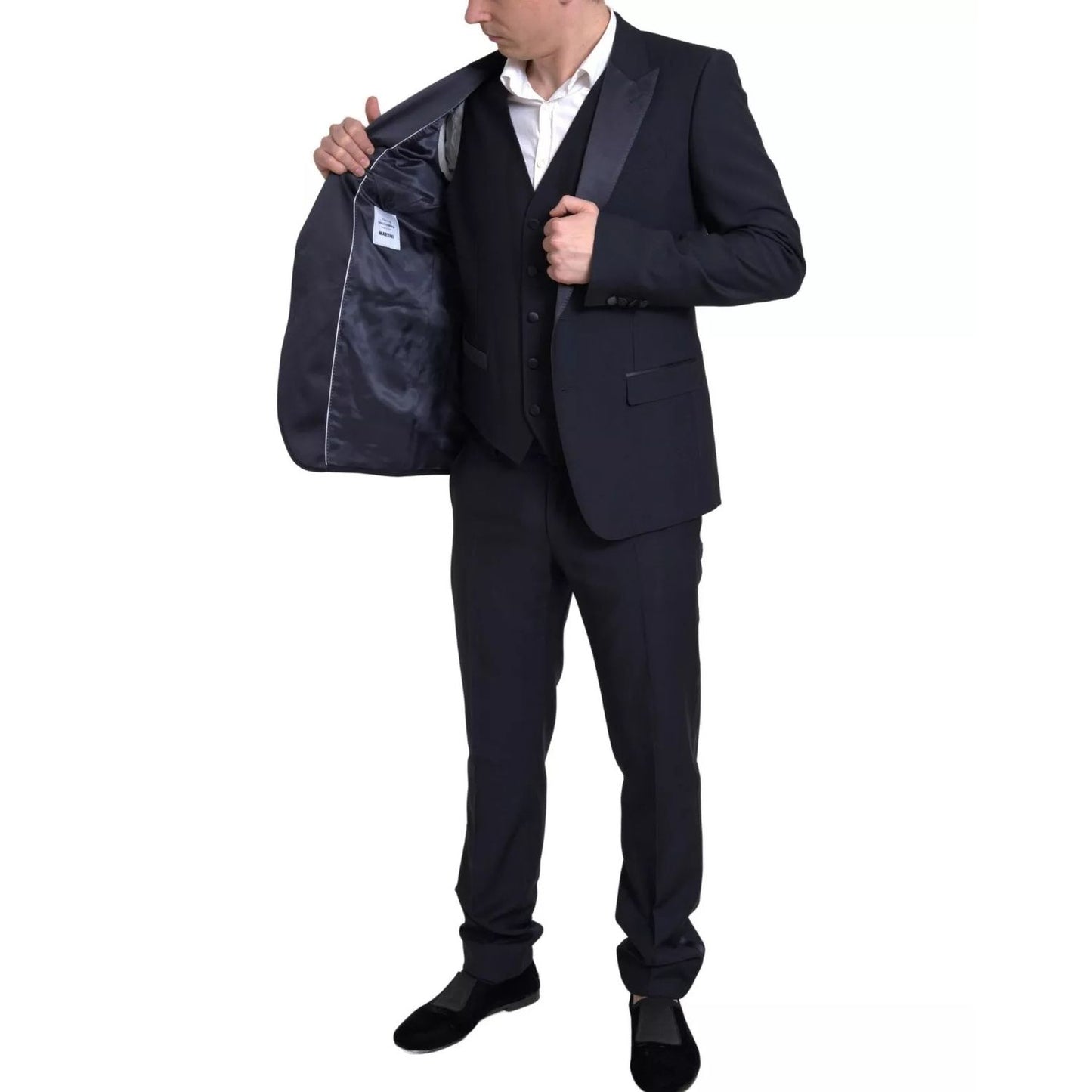 Dolce & Gabbana Black 3 Piece Single Breasted MARTINI Suit