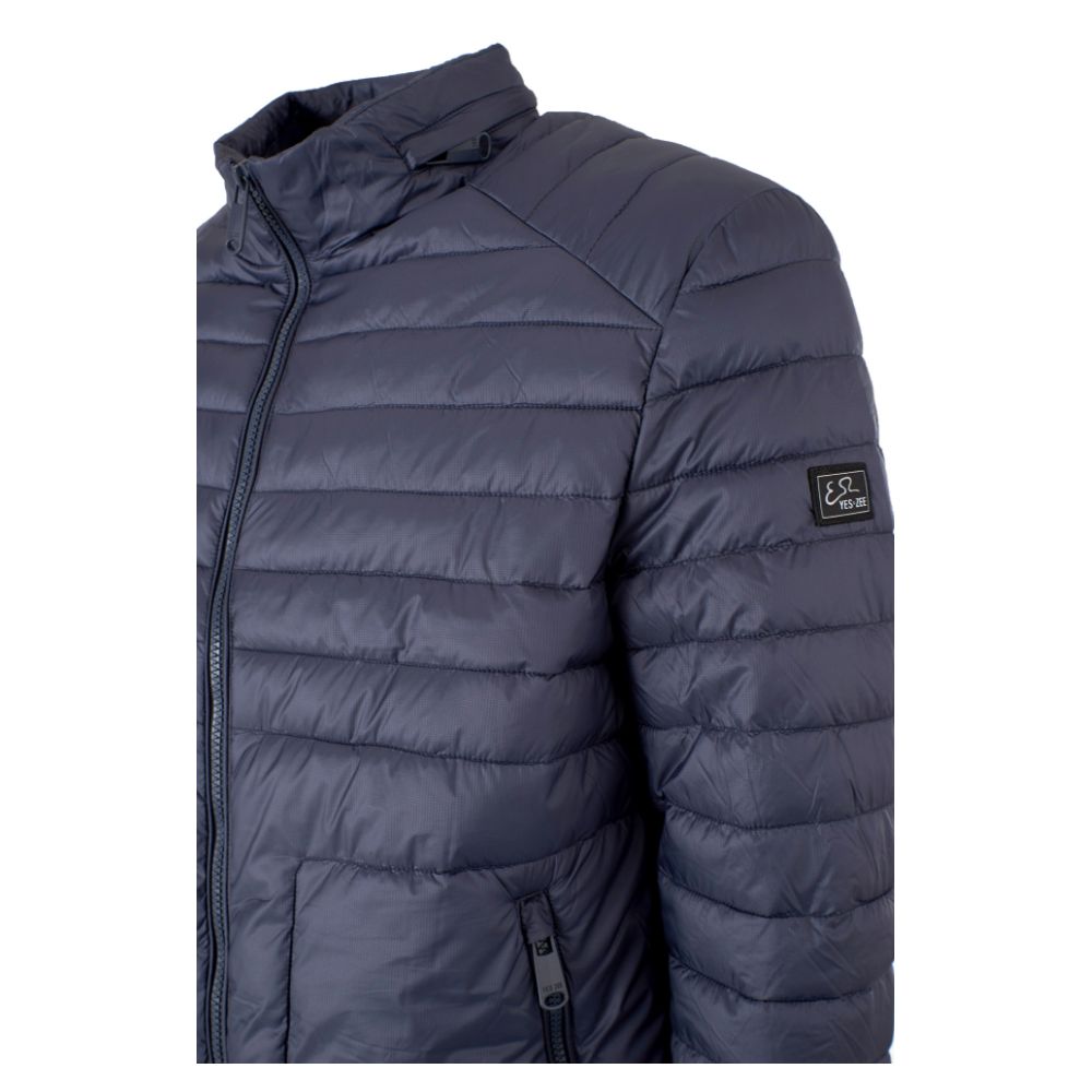Yes Zee Blue Nylon Men's Lightweight Jacket