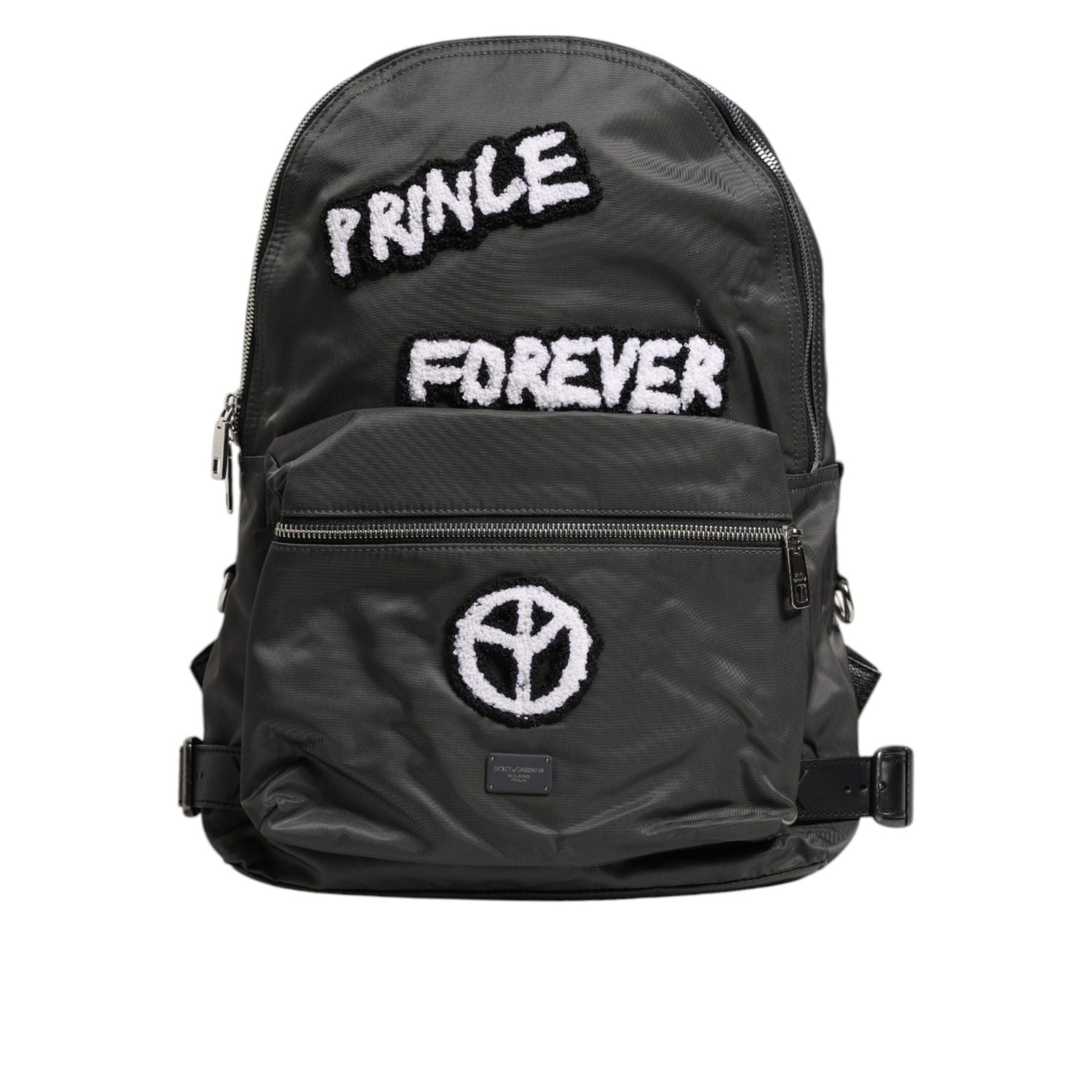 Dolce & Gabbana Gray Nylon Prince Forever School Travel Backpack Bag