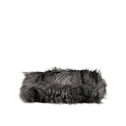 Dolce & Gabbana Black Oversize Faux Fur Shopping Tote Bag