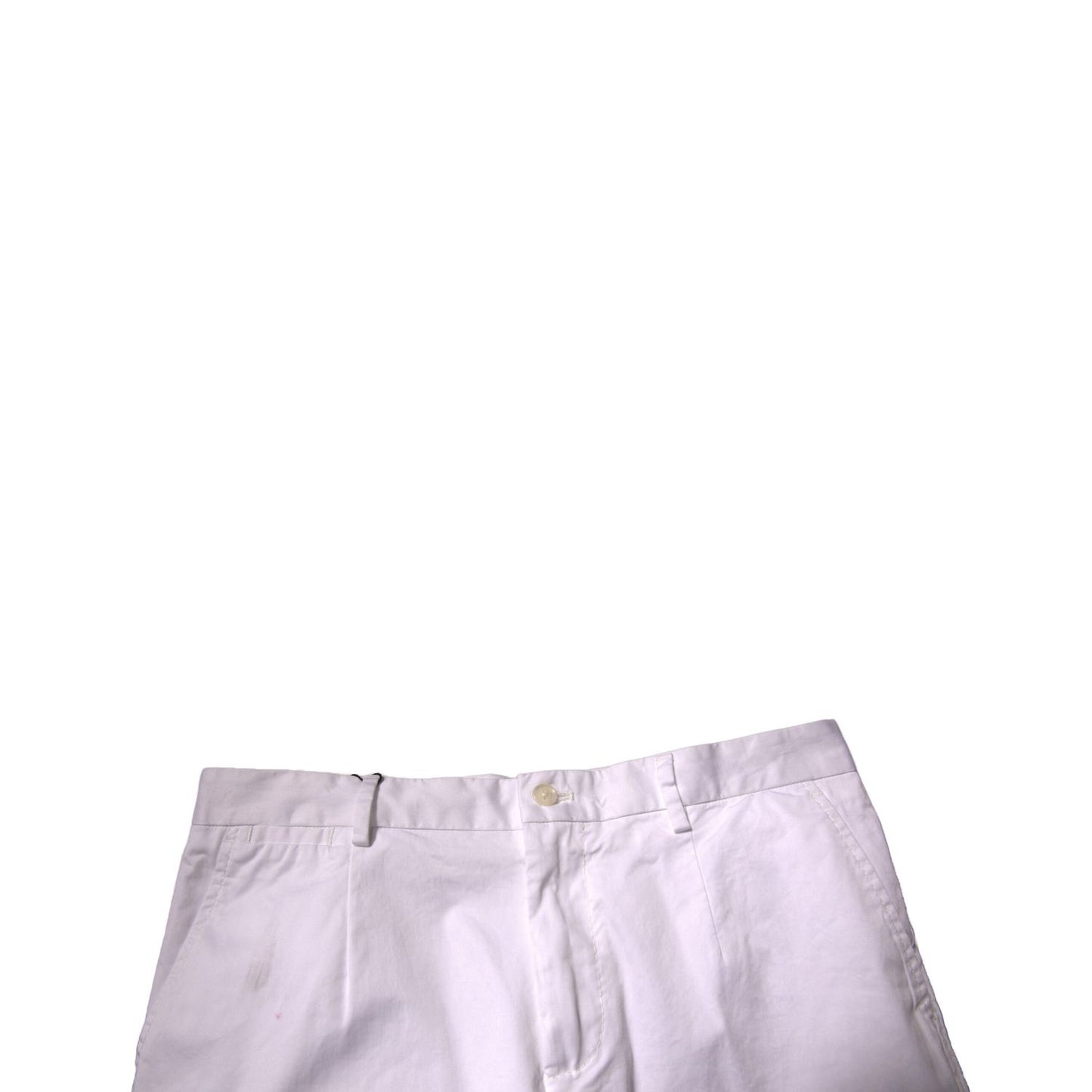 Dolce & Gabbana White Chinos Cotton Stretch Casual Shorts