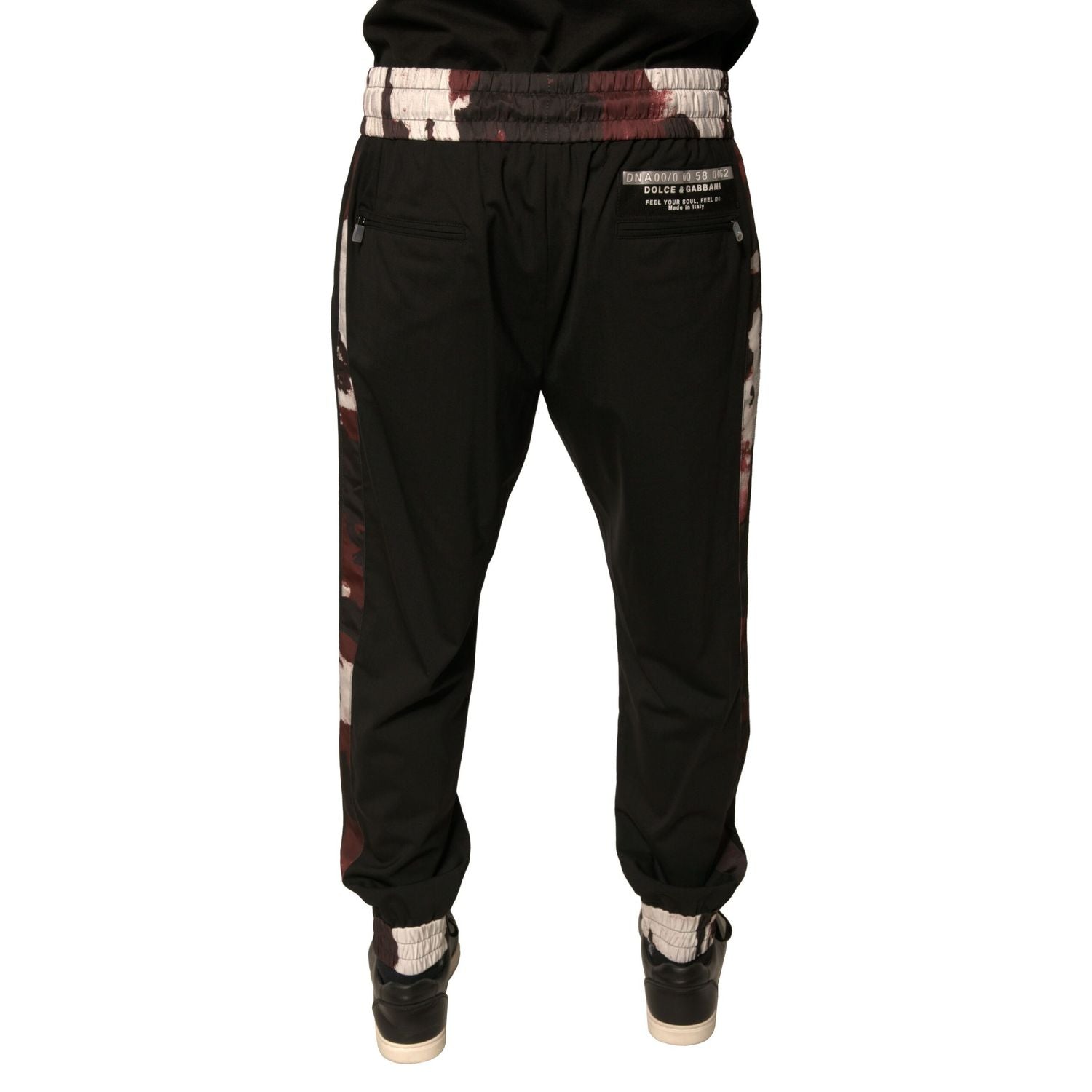 Dolce & Gabbana Black Camouflage Wool Jogger Sweatpants Pants