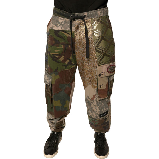 Dolce & Gabbana Multicolor Patchwork Men Jogger Pants
