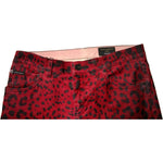 Dolce & Gabbana Red Leopard Cotton Stretch Skinny Denim Jeans