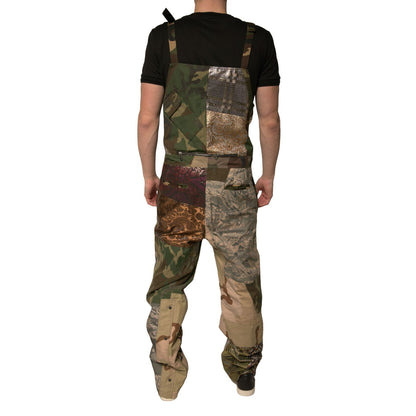 Dolce & Gabbana Multicolor Patchwork Camouflage Overall Pants