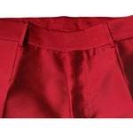 Dolce & Gabbana Red Silk Slim Fit Mid Waist Dress Formal Pants