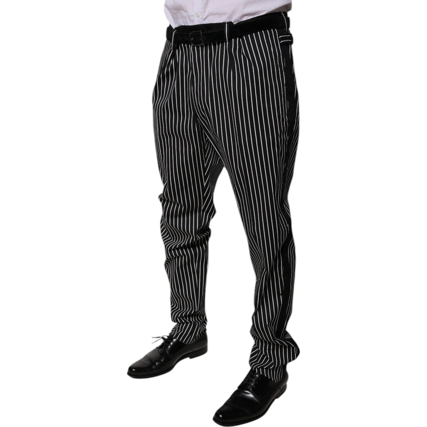 Dolce & Gabbana Black Stripes Skinny Dress Pants