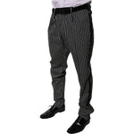 Dolce & Gabbana Black Stripes Skinny Dress Pants
