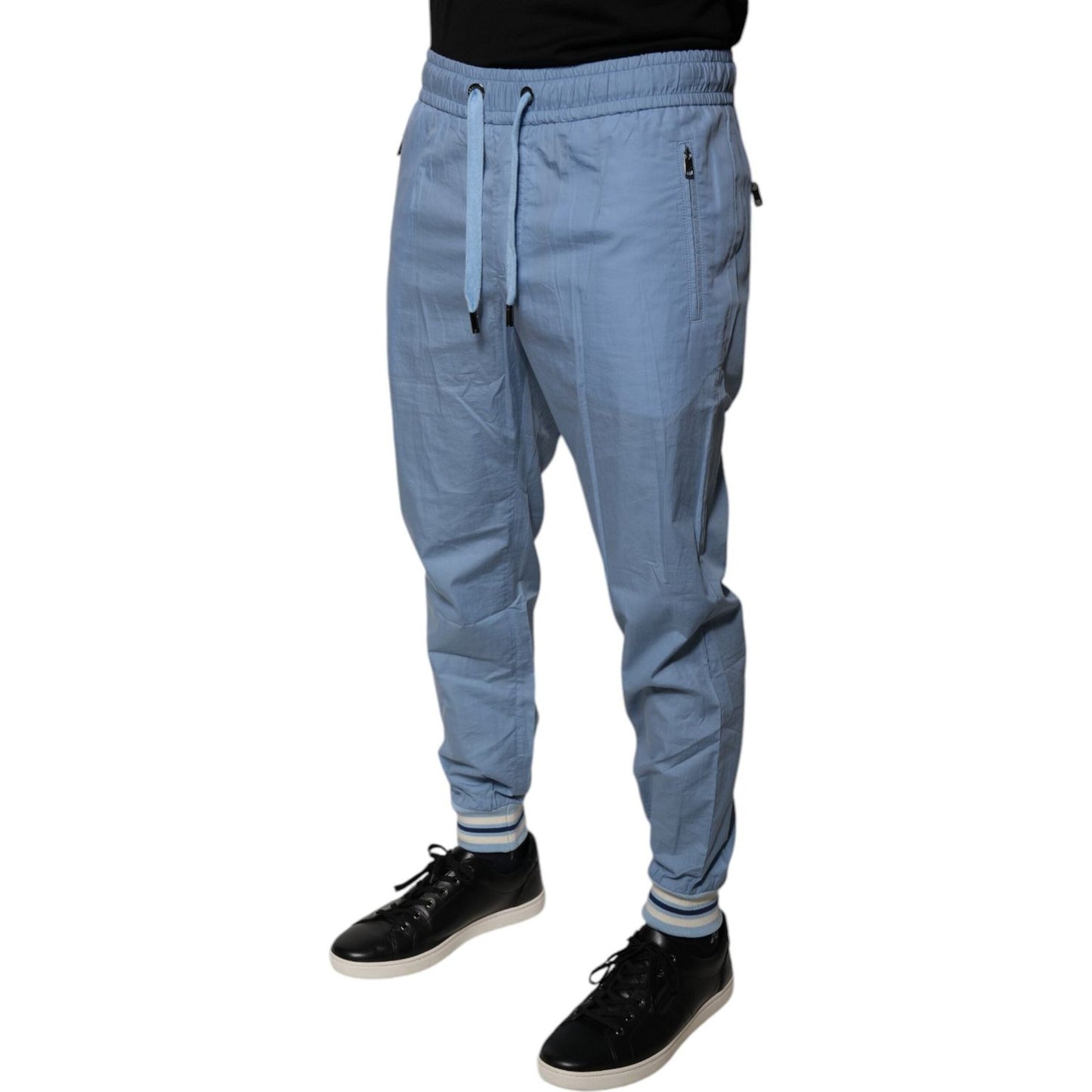 Dolce & Gabbana Blue Cotton Jogger Sweatpants Pants