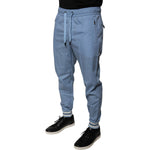 Dolce & Gabbana Blue Cotton Jogger Sweatpants Pants