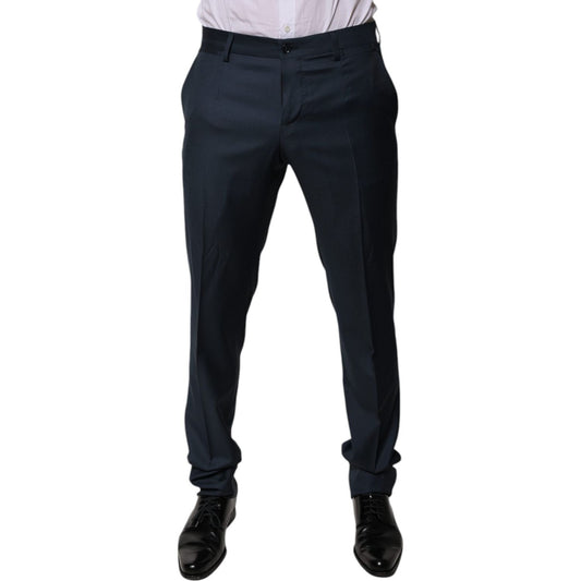 Dolce & Gabbana Blue Wool Tapered Formal Dress Pants PAN75806-48
