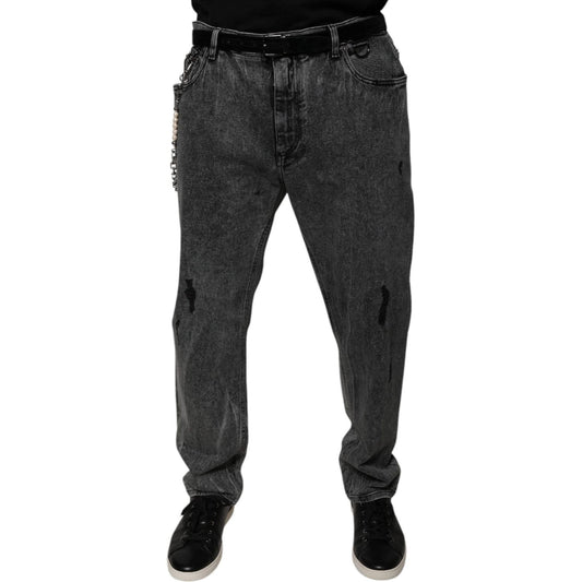 Dolce & Gabbana Dark Gray Cotton Skinny Denim Jeans