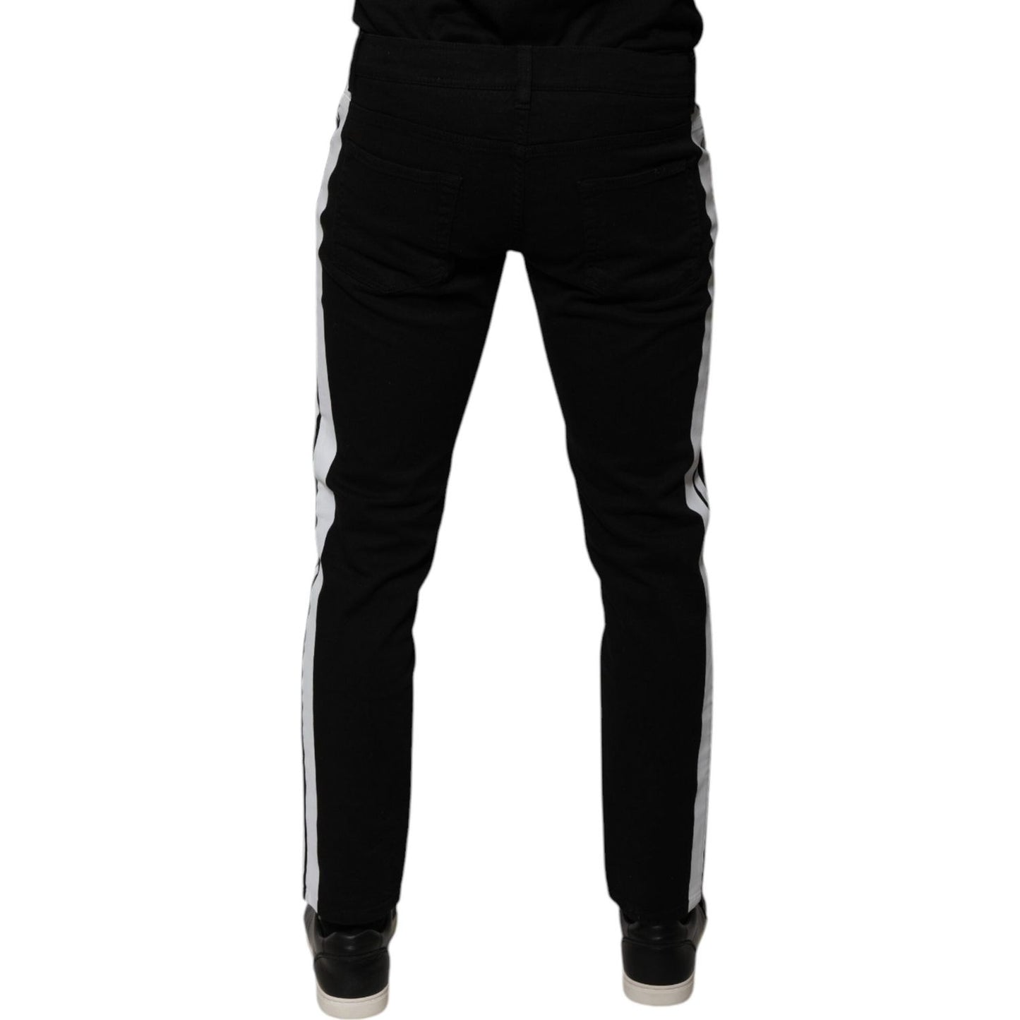 Dolce & Gabbana Black Crown White Lining Skinny Denim Jeans