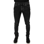 Dolce & Gabbana Black Cotton Stretch Skinny Men Denim Jeans