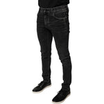 Dolce & Gabbana Black Cotton Stretch Skinny Men Denim Jeans