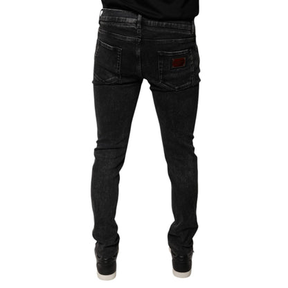 Dolce & Gabbana Black Cotton Stretch Skinny Men Denim Jeans