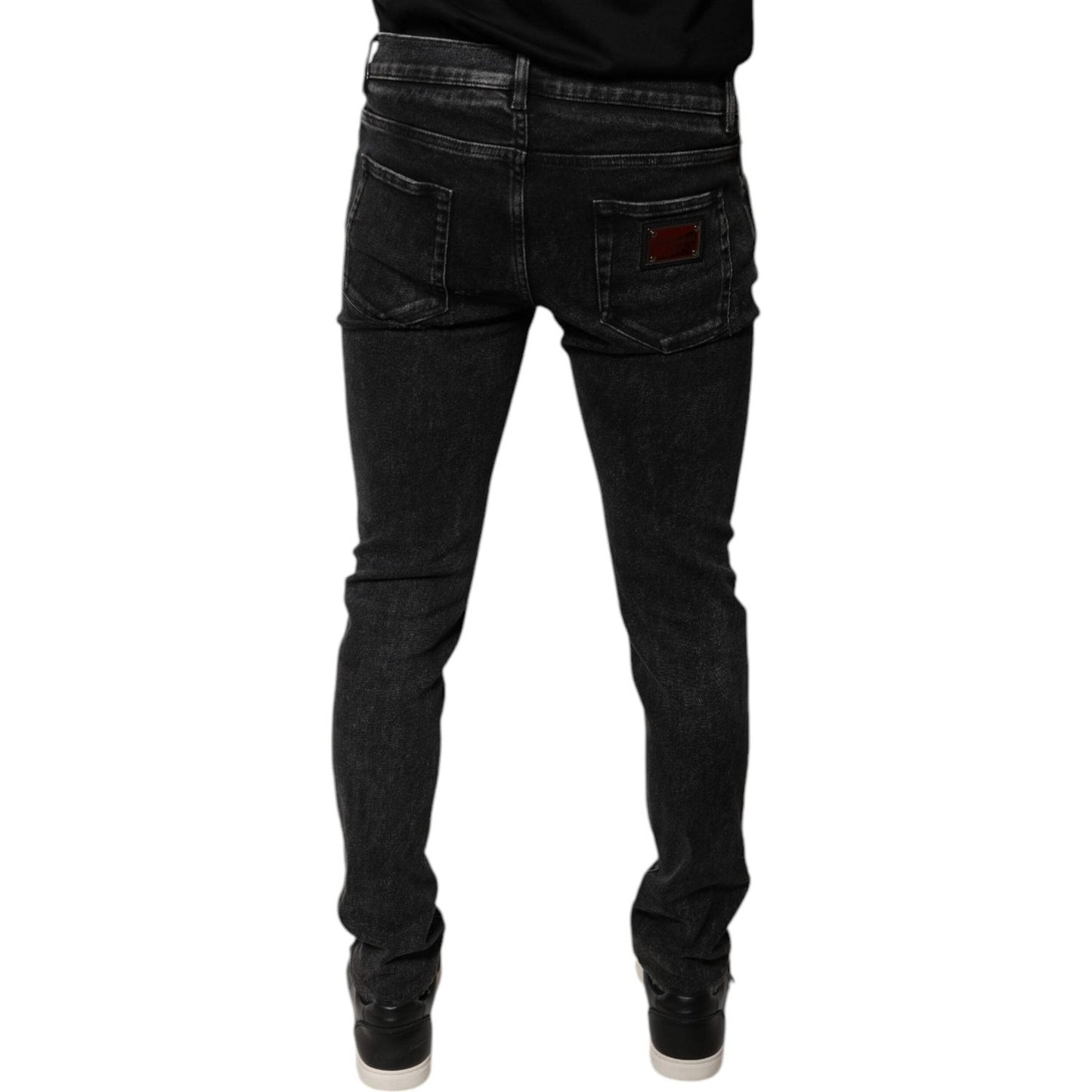 Dolce & Gabbana Black Cotton Stretch Skinny Men Denim Jeans