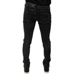 Dolce & Gabbana Black Cotton Stretch Skinny Men Denim Jeans