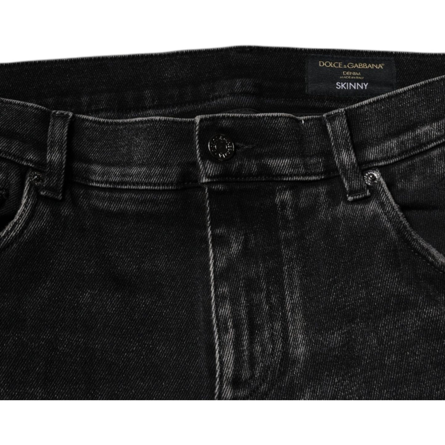 Dolce & Gabbana Black Cotton Stretch Skinny Men Denim Jeans