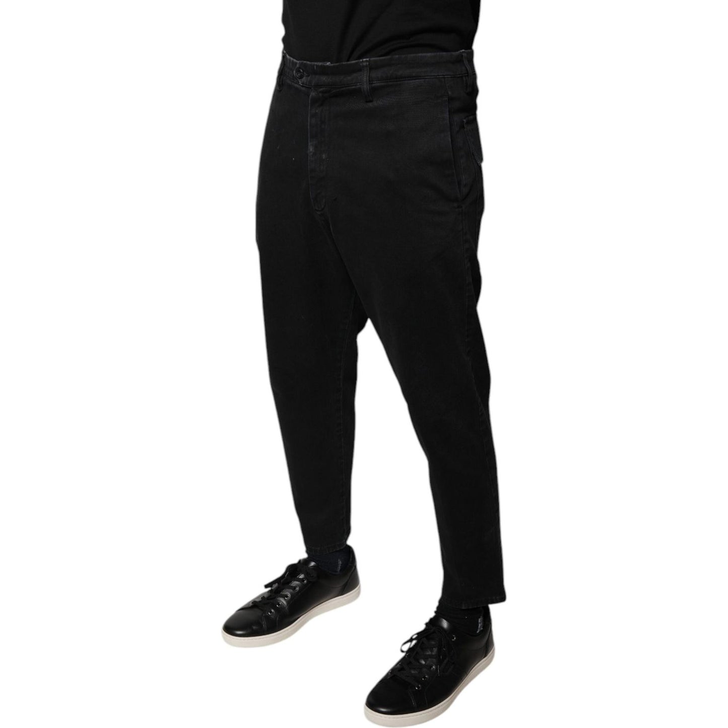 Dolce & Gabbana Black HOUSTON Men Cropped Denim Jeans