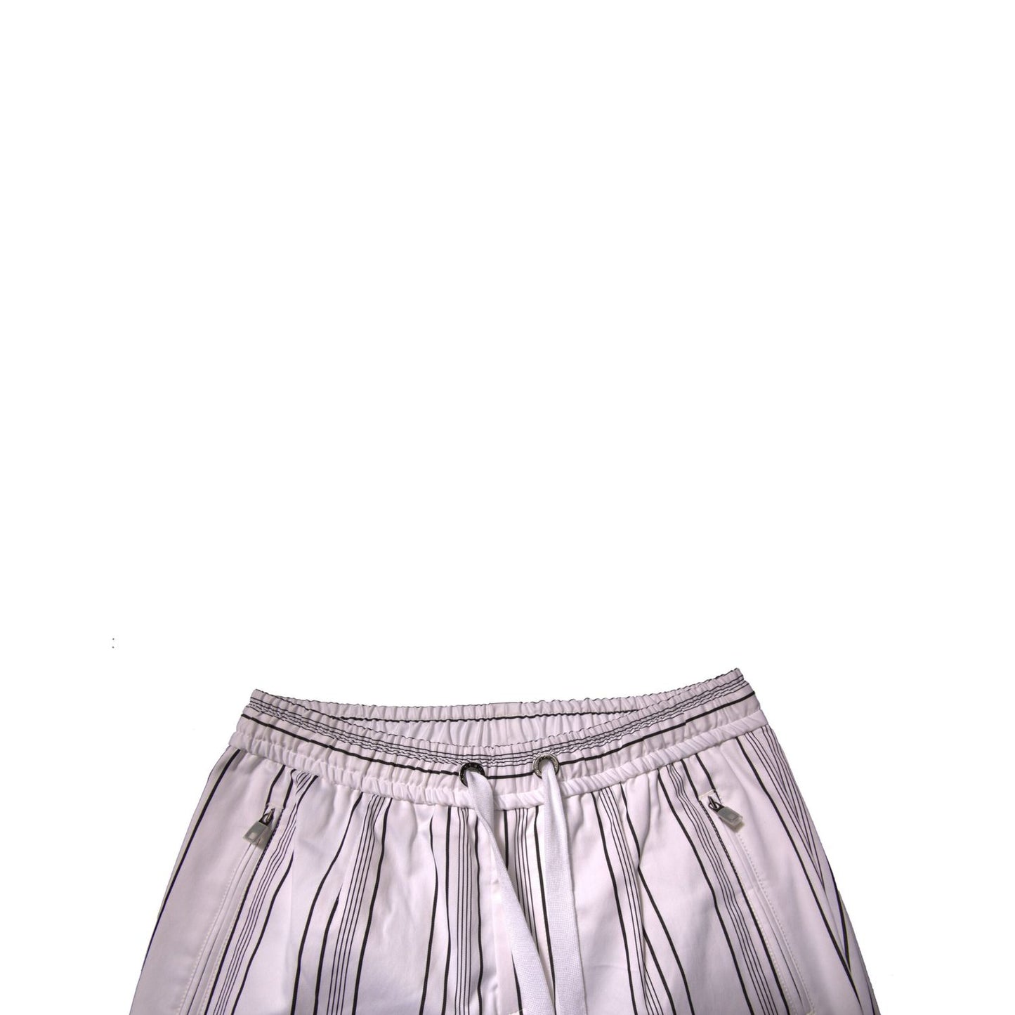 Dolce & Gabbana White Stripe Cotton Dress Skinny Pants