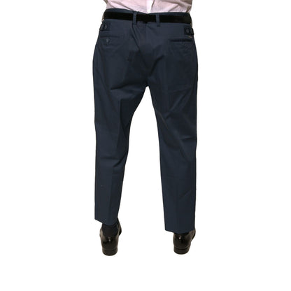 Dolce & Gabbana Blue Cotton Men Skinny Dress Pants