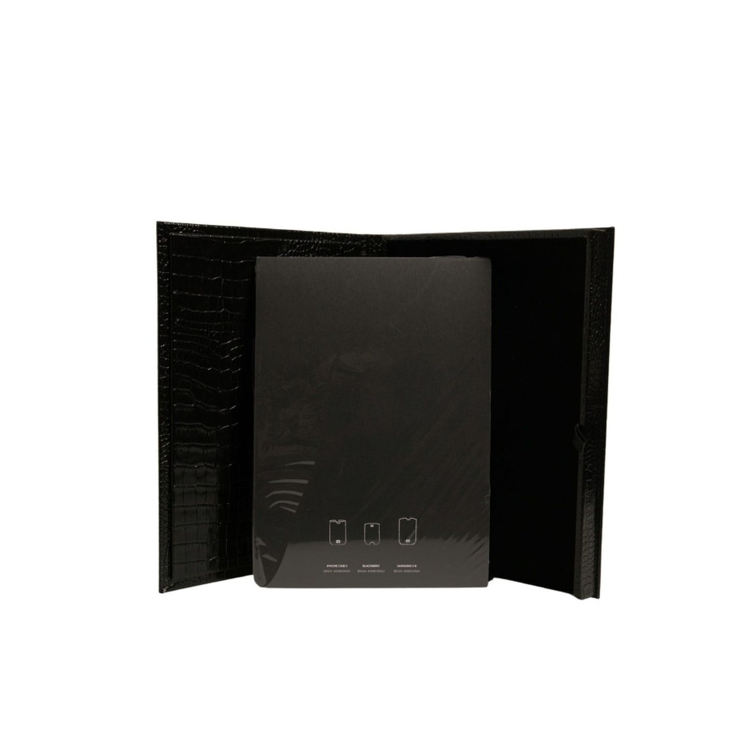 Dolce & Gabbana Elegant Black Leather Logo Plaque Holder Catalogue Case