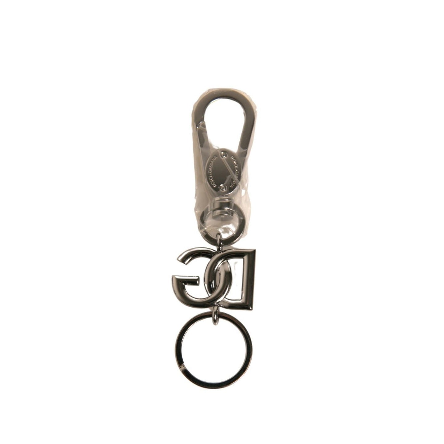 Dolce & Gabbana Silver Brass DG Logo Keychain Metal Ring Keyring SMY10563
