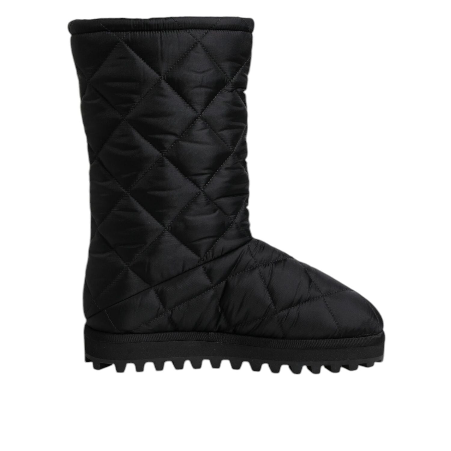 Dolce & Gabbana Black Polyester Padded Mid Calf Boots Winter Shoes