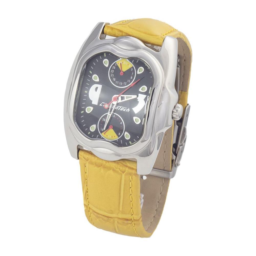 Chronotech Yellow Leather Dress Watch