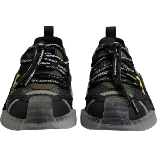 Dolce & Gabbana Black Green Camo NS1 Low Top Sneakers Shoes