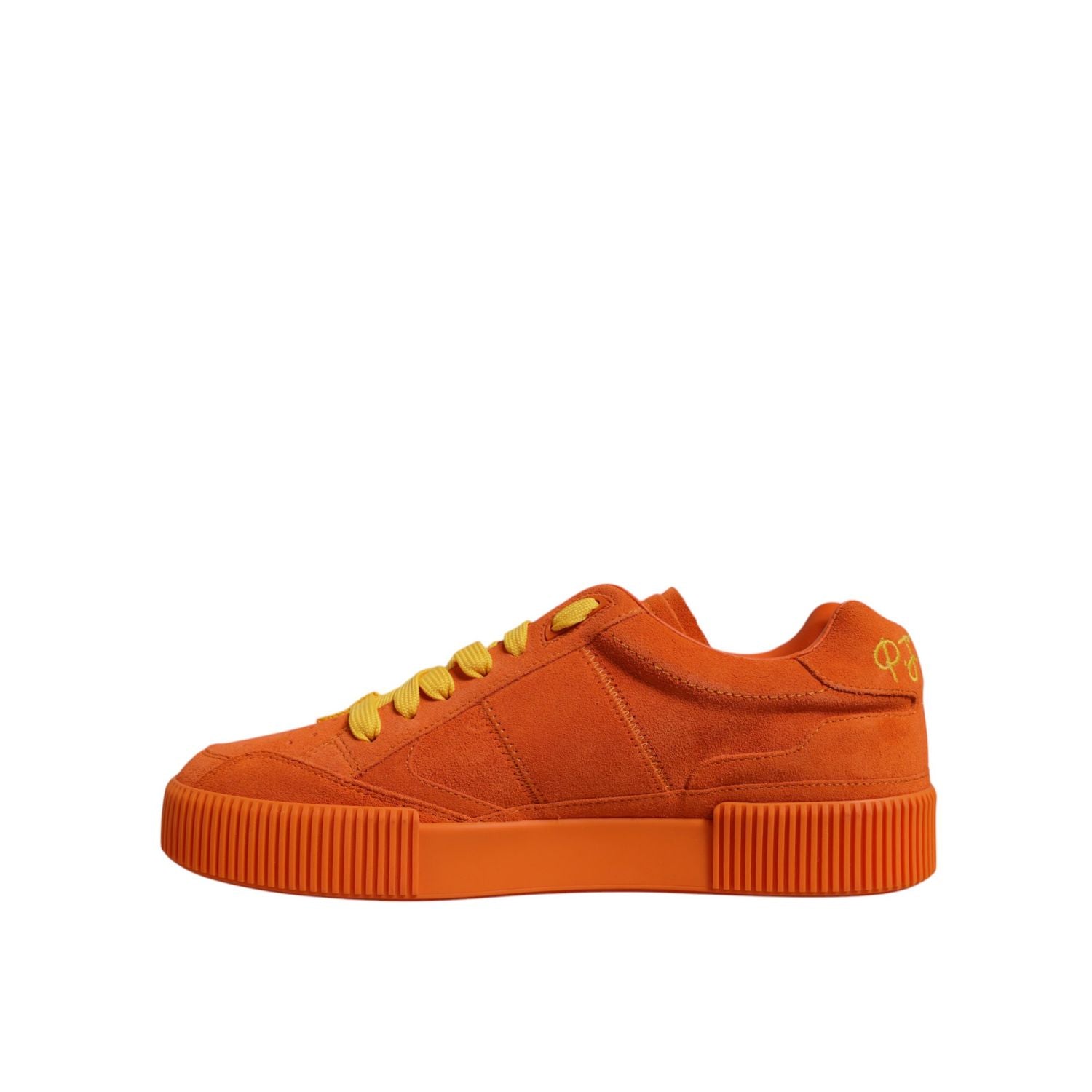 Dolce & Gabbana Orange Miami Leather Low Top Sneakers Shoes