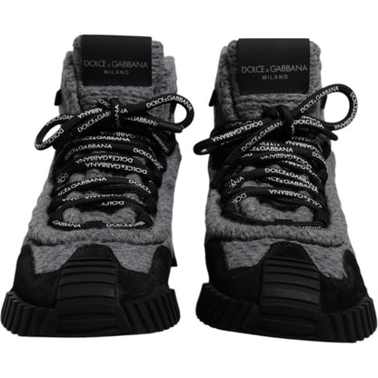 Dolce & Gabbana Gray Black NS1 High Top Boots Sneakers Shoes