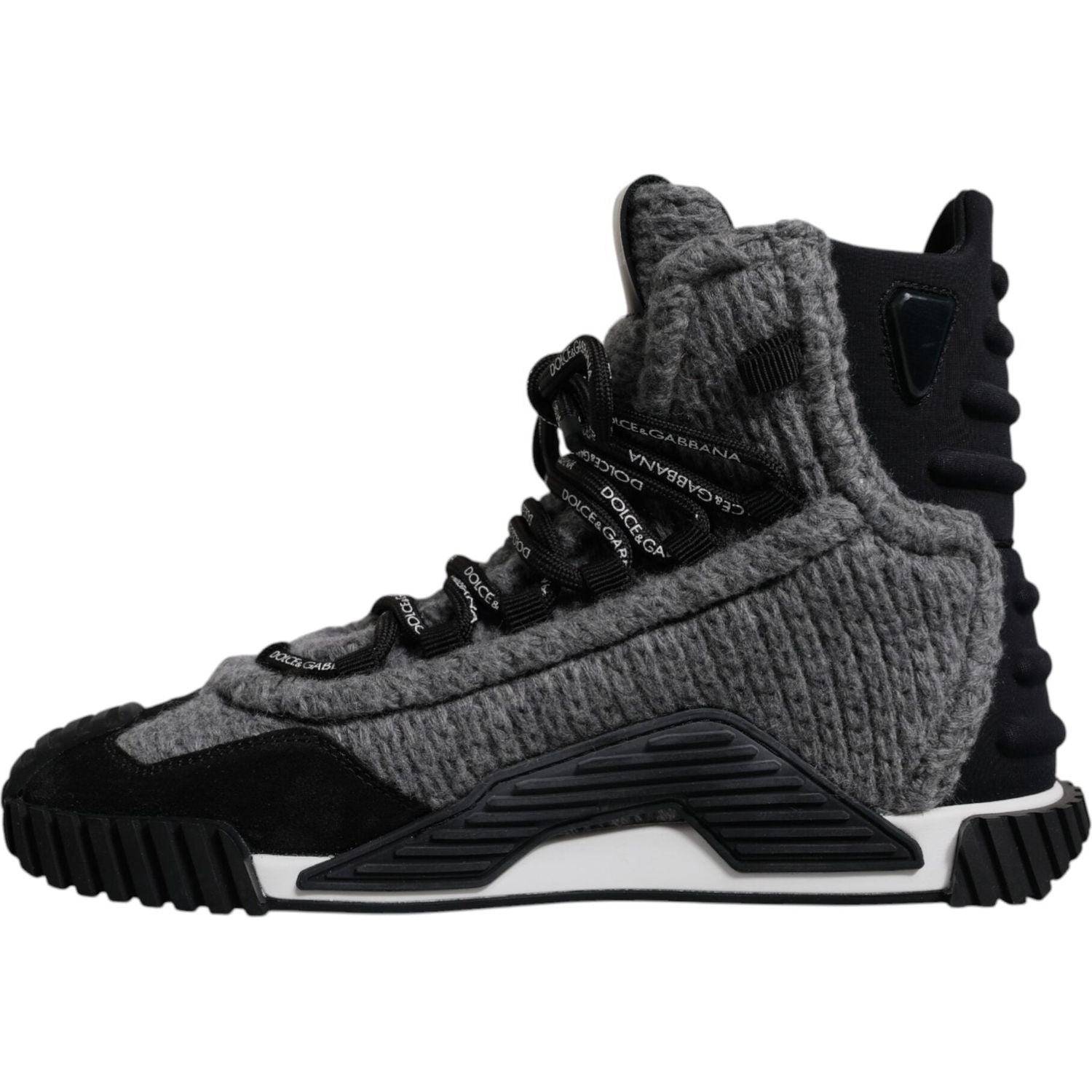 Dolce & Gabbana Gray Black NS1 High Top Boots Sneakers Shoes