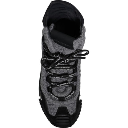Dolce & Gabbana Gray Black NS1 High Top Boots Sneakers Shoes