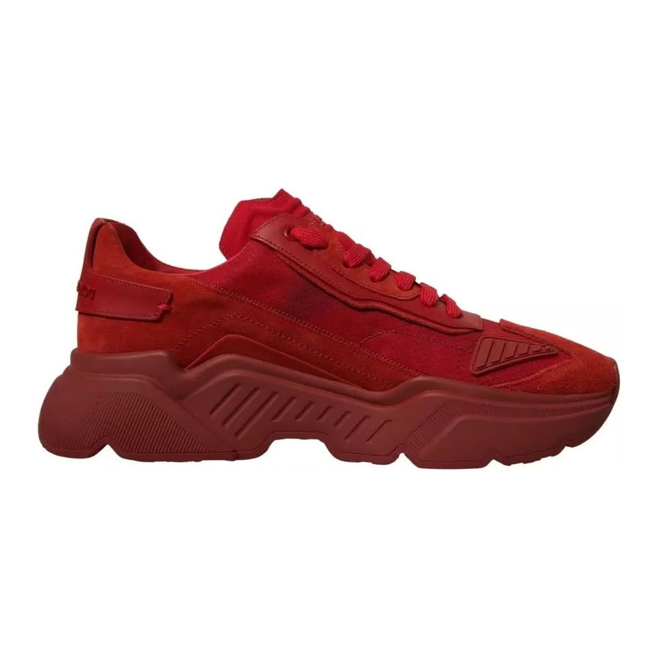 Dolce & Gabbana Red Leather Daymaster Low Top Sneakers Shoes