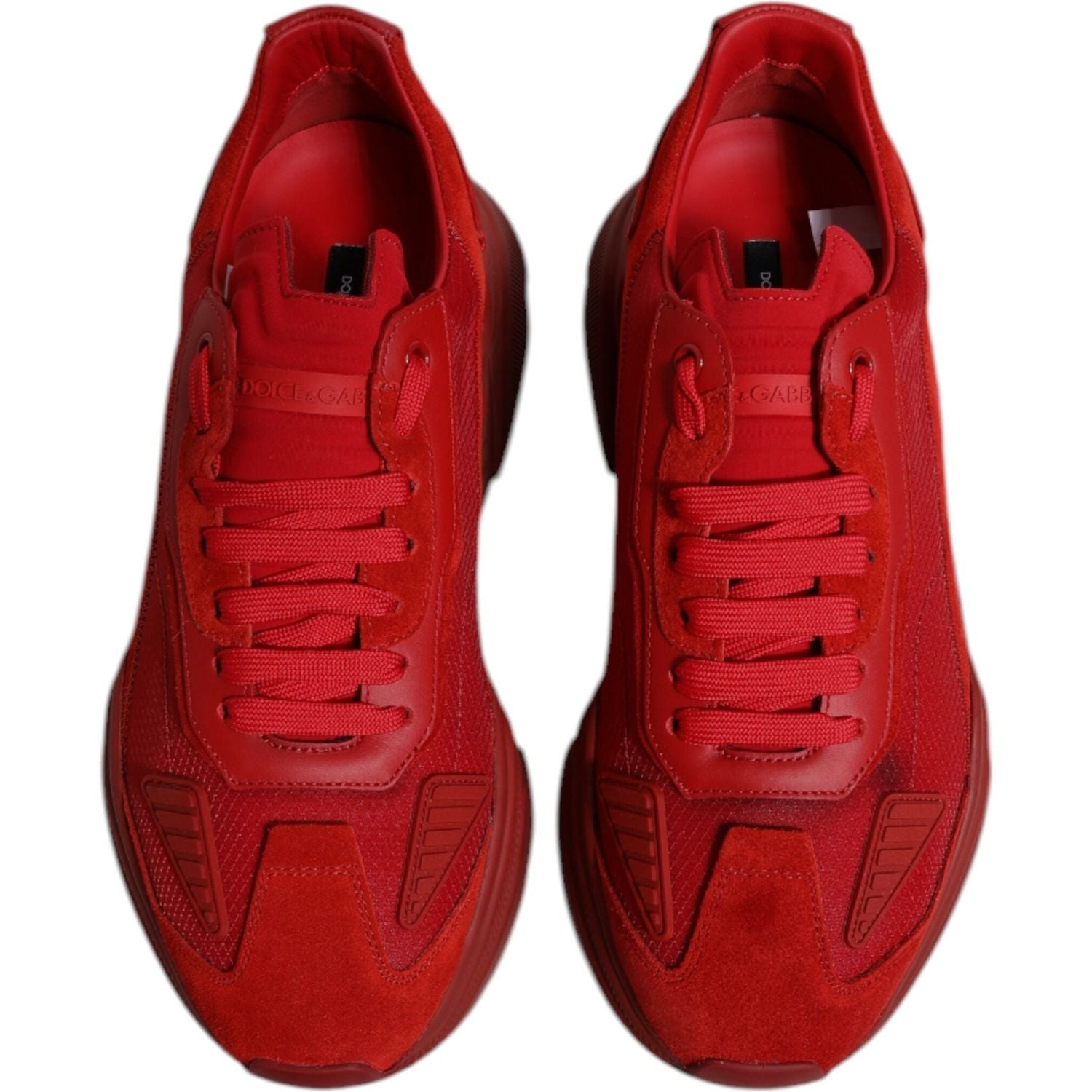Dolce & Gabbana Red Leather Daymaster Low Top Sneakers Shoes