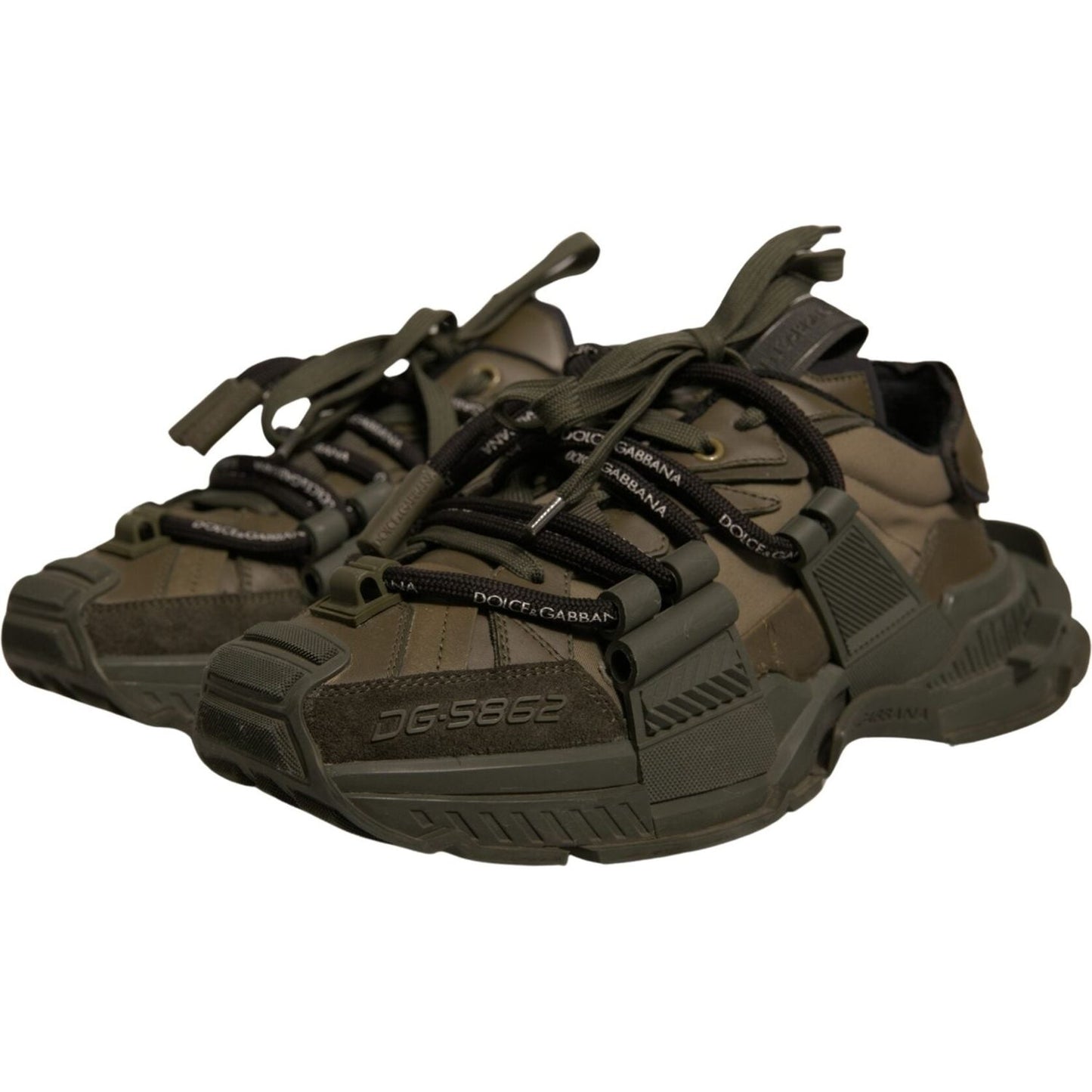 Dolce & Gabbana Military Green Space Low Top Sneakers Shoes